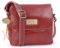 Catwalk Collection Handbags - Damen Antik-Leder Umhängetasche - Crossbody Bag Klein - Messenger Bag - Verstellbarer Schultergurt - SABINE - Rot