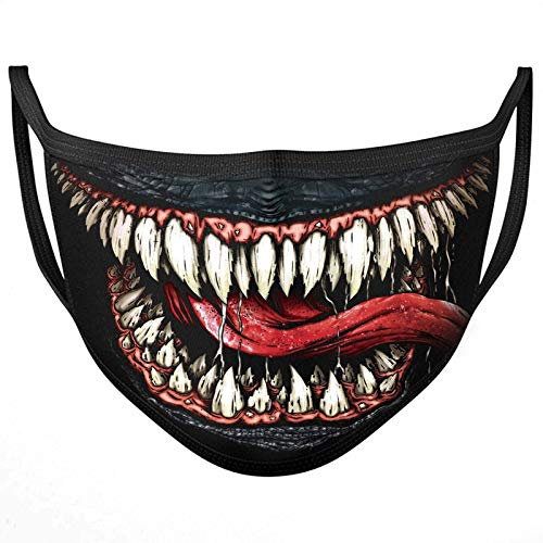 Darkwear Masque tendance en forme de tête de mort de loup Tigre et chat Rose - Noir - taille unique