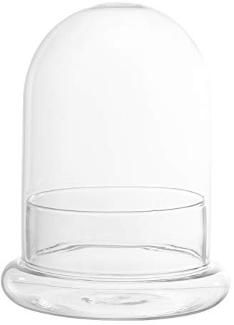 Cabilock Glass Dome Cover Glass Terrariums Cake Cover Clear Glass Display Dome Bell Jar Glass Display Dome Cloche for Micro Landscape Cake Dessert Food