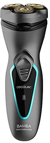 Cecotec Rotierender Rasierer Bamba PrecisionCare Titanium PerfectCut. Titanbeschichtigung mit 3D-Bewegung, Lithiumbatterie, die bis zu 40 Minuten ununterbrochenen