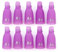 FUYEE Clips à Dissolvant de Vernis à Ongles, Acrylique Clips à Ongles Outil Dissolvant Tremper Capuchons des Clip pour Retirer le Vernis Gel, 10PCS （Violet）