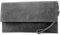 modamoda de T151 Damen Wildleder Rauleder Clutch Umhängetasche Abendtasche handmade in Italy, Farbe:Dunkelgrau2021