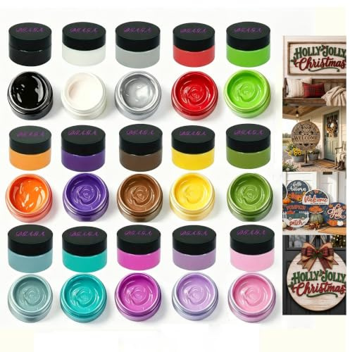 DGAGA 1.76 OZ*15 Colors Chalk Paste for Stencils, Screen Printing Paste for Craft, DIY Chalk Craft Paint Kit Art Supplies Painting on Home Decor Wood Furniture Chalkboard Fabric Screen Printing Ink