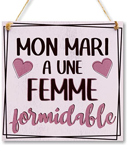 CARISPIBET Mon Mari enseignes décoratives décoration murales pour la maison 20 x 20 cm
