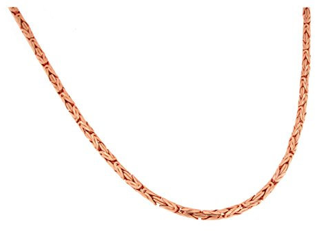 Original italienische Byzantiner Königskette rund geschliffen 18kt Rosegold Doublé 4mm Länge 40cm, Halskette Herren-Kette Goldkette Damen Geschenk Schmuck ab Fabrik Tendenze-Italy