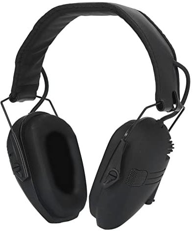 VBESTLIFE Cache-Oreilles électroniques, Auditive à Réduction de Bruit, Cache-Oreilles à Amplification du Son, Portée Réglable, Chasse, Auditive, Cache-Oreilles(Le Noir)