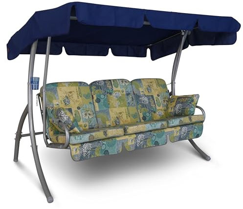 ANGERER Hollywoodschaukel Comfort blau-gelb Gemustert