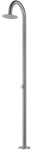 Sined Doccia Inox Satinato Solo Acqua Fredda per Piscine e Spiagge Struttura in Acciaio Inox AISI 316L Resistente agli Agenti Atmosferici e Salsedine Modello Palau