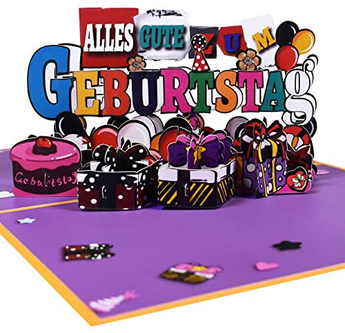 GREETING ART Pop Up Karte Alles Gute zum Geburtstag,Happy Birthday Karte,Pop Up Geburtstagskarte, Geburtstagskarten,3D Pop Up Karte Geburtstag geburtstagskarte lustig, Grußkarte für Frauen, Männer