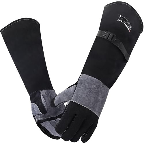 ARCCAPTAIN Guantes de soldador de 60 cm, resistentes al calor/fuego, guantes forjados para stick, mig, tig, forge, barbacoa, barbacoa, chimenea, estufa de leña, horno, olla
