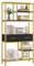 HOCSOK Bücherregal, Büroregal mit 5 Ebenen und 2 Schubladen, Standregal Holz & Metallgestell, Aufbewahrungsregal für Büro, Wohnzimmer, Schlafzimmer, Flur, 30 x 90 x 180 cm