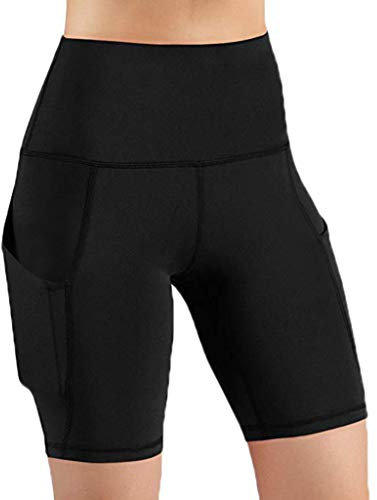 Talkum Puder Klettern Taillentasche Frauen Kurze Yogahose Laufende Yogahose (Black, XL)