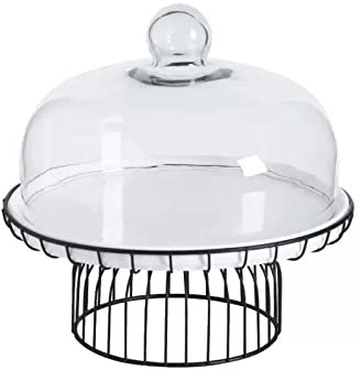 Alzata per Torte Piatto da Torta in Ceramica Coperchio in Vetro Degustazione con Coperchio Vassoio for Dolci Tavolo da Dessert Espositore Bicchiere di Carta Pasticceria Pane Alzata per Dolci (Color :