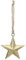 Inge-glas Christbaumschmuck Stern Holz 7,5cm Weihnachtsbaumschmuck Weihnachtsanhänger Vintage Shabby Chic Gold