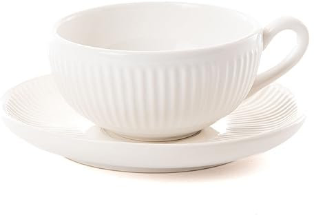 Amadeus - Tasse à thé et sous tasse pétale blanc (lot de 6)