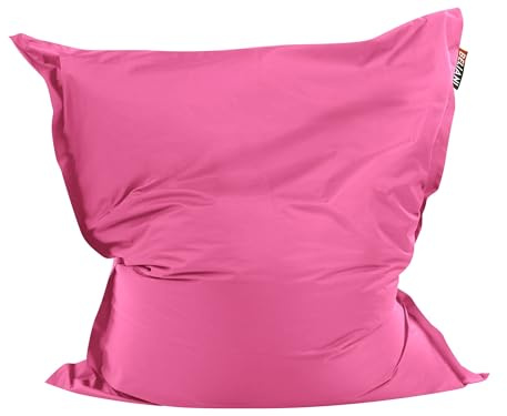 Beliani Moderne Sitzsackhülle Extra Groß Nylon mit Reißverschluss Wasserdicht Langlebig für Innen und Außen 140 x 180 cm Fuchsia Rosa Fuzzy