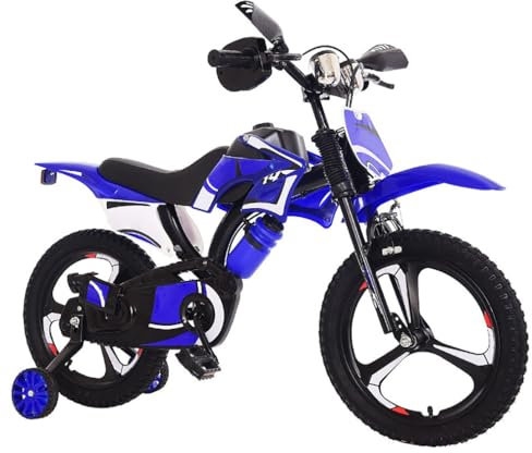 12/14/16/18/20 Zoll Kinderfahrrad FüR MäDchen Und Jungen Ab 2-15 Jahre,Simulation Motorrad Fahrrad/Motorrad-Lautsprecher/Motorrad Armaturenbrett/VerläNgerte Lederkissen