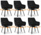 CLIPOP Esszimmerstühle Drehbar Set mit Armlehne, Samt Polsterstuhl Gepolstert Sitz Küchenstuhl Drehstuhl Armlehnenstuhl für Esszimmer Wohnzimmer Büro (6er Set, Samt Schwarz)