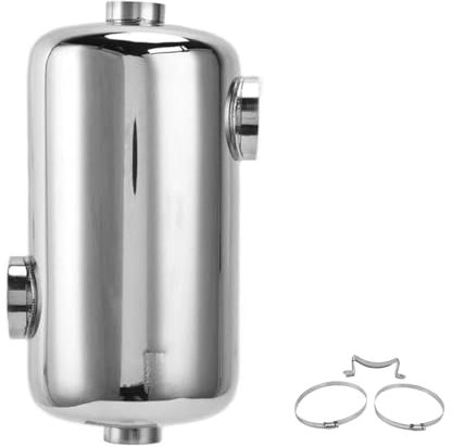 Pool Wärmetauscher, 28KBTU Rostfreier Stahl Schale Und Rohr Wärmetauscher Für Spa/Solar/Poolheizung, Silber (MF 80)