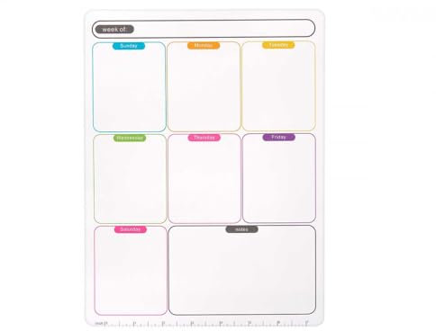 Genérico Pizarra Magnetica Nevera || Calendario Semanal Iman en 2 tamaños (A4 / A3) | Pizarra Planificador Semanal para Cocina - Notas para Lista de Compras | Tablero de Mensajes (A4)