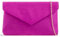 Pochette in finta pelle scamosciata, stile busta, da sposa, ballo di fine anno, matrimonio, festa, borsetta a mano, Viola, medium