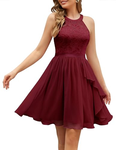 Wedtrend Abendkleider Damen Kleider für Hochzeitsgäste Rotes Kleid Damen Kleider Hochzeitsgast Damen Abendkleider Damen WT0213 DarkRed M