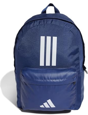 adidas Unisex Classic Three Stripes Backpack Back to School, Dark Blue/White, One Size