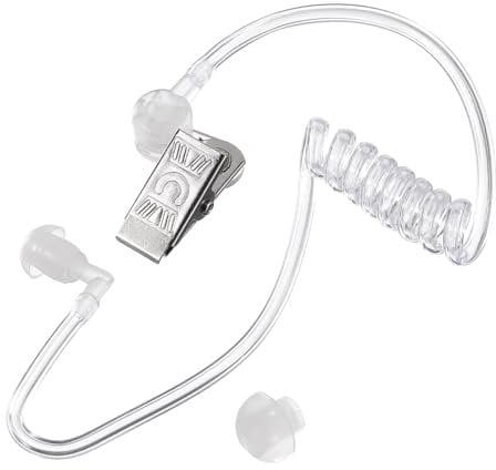 sourcing map Ear Piece Headset Earpiece Agent Secret Earpiece Costume Prop with Earbuds, Replacement Acoustic Tube for 2-Way Radio Audio Headsets, Pack of 1