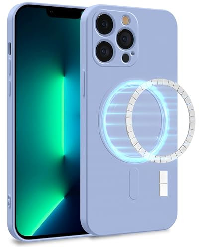 MyGadget Hülle für Apple iPhone 13 Pro [ kompatibel mit MagSafe ] - Zweilagige Handyhülle mit Kameraschutz - Cover mit Innenfutter & Silikon außen - Hell Blau