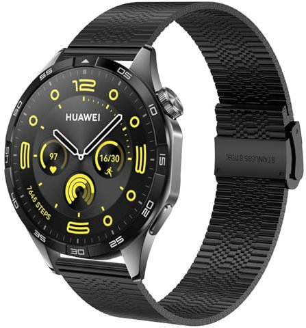 Cinturino per Huawei Watch GT 2 46mm, 22mm Cinturino in Acciaio Inossidabile in Metallo Cinturino per Huawei Watch GT/GT 4 46mm/GT5 46mm/GT3/GT3 Pro 46mm/GT2 Pro/GT 2e/GT Sport/Active/Elegant/Classic