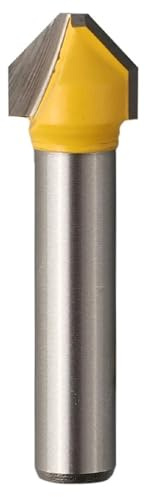 V-förmiger Nut-Fräser, 90 Grad, 8 mm Schaft mit 1/2 Flachkopf, Hartmetall-Holzgravur-Fräser, Holzbearbeitungs-Fräser(Size:8mm)