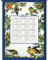 Stoffkalender Wandkalender, diverse Motive, 45 x 65 cm, Baumwolle, inkl Stab und Kordel (0200-Vogel 2025)