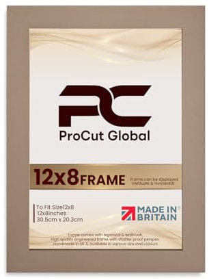 Procut Global 12X8 Rose Gold Picture Frames - Modern Wooden Photo Frame with Shatterproof Perspex for Wall or Tabletop - Perfect for Posters, Certificates, Prints - Sizes & Colors Available