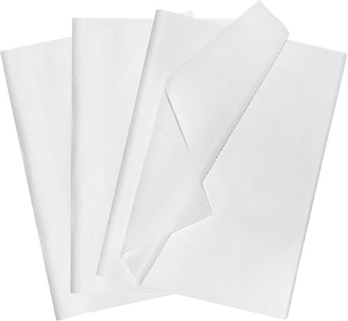 POPOYU 60 Blatt Seidenpapier Geschenkpapier Weiß,35x50cm Seidenpapier Verpackungsmaterial Papier Tissue Paper Packseide für Weihnachten GeburtstagHandwerk Geschenkverpackung Füller DIY Basteln