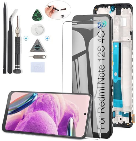 RongZy Pantalla para Xiaomi Redmi Note 12S 4G 2303CRA44A Pantalla Táctil LCD Kit de Pantalla de Repuesto Ensamblaje Digitalizador de Reemplazo con Herramientas (Negro)