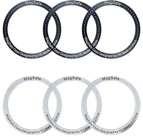 6 Stück Universal Magnetic Halo Lock Aufkleber für Wireless Chargers und Wireless Wallets Adapter Ring Griff Halter Zubehör für Apple Handys und Android Handys