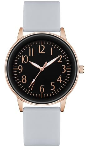 CIVO Damen Herren Armbanduhr Analog: Mode Uhr Damen Herren Retro - Quarz Unisex Uhren Silikon Casual Vintage Grau
