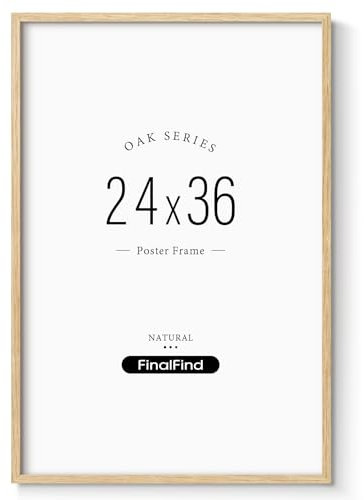 FinalFind Minimalist Posterrahmen, 61 x 91 cm, massives Eichenholz, 61 x 91 cm, leicht, für die Wandmontage (Einzelbett, Eiche)