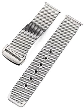 PctkeLsend Cinturino in acciaio inossidabile a maglie da 20 mm 22 mm adatto for Omega 007 Seamaster Diver 300 Watch Band Uomo Bracciale con fibbia pieghevole in metallo(20mm)
