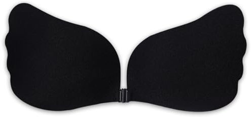 Dilara Reggiseno push-up senza spalline autoadesivo – Reggiseno adesivo invisibile riutilizzabile per abiti senza schiena – Tenuta sicura e volume, Nero , B
