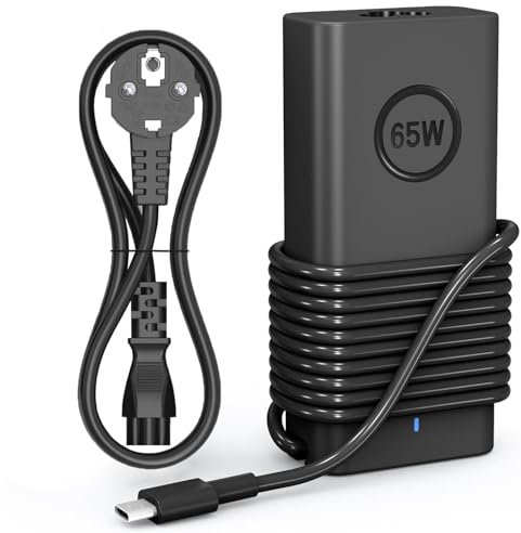 65W Chargeur USB C Ordinateur Portable pour Dell XPS 12 13 9250 9350 9360 9370 9380, Chromebook 3300 3400 5190 5300 5400 7300, Latitude 5420 5320 7310 2 en 1 Type-C Adaptateur
