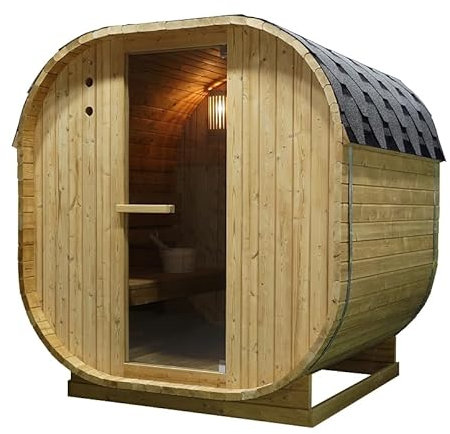 CANADIAN SPA CO. Outdoor Oval Barrel Sauna Combination Infrared/traditional 1842 x1200 x 1945mm