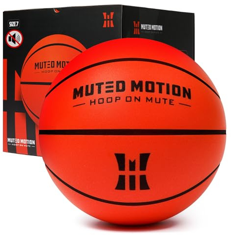 MUTED MOTION Leiser Basketball, Größe 7, weicher Schaumstoffball der nächsten Generation (74,9 cm Umfang), Indoor-Basketball mit Rillen – dieser leise Ball hat eine verbesserte Kompression für
