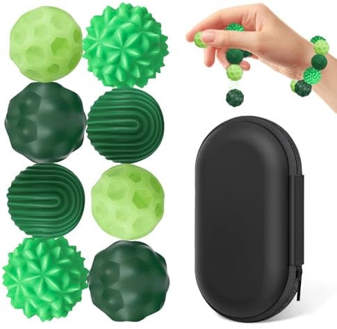 8 Stück Magnetische Fidget Toys, Magnetkugeln Kinder Toys, Fidget Kugeln Magnetisch, Magnetische Fidget-Bälle aus Silikon, Magnetkugeln,Magnetische Kugeln,Anti-Stress Fidget Toys für Angst(Grün)