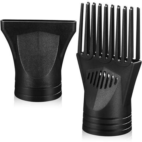 Veemoon 2pezzi Pz Ugelli Asciugacapelli in Plastica Resistente Alte Temperature Accessori Per Pettine e Diffusore Per Tutti Tipi Di Capelli Attachment Professionale Per Styling Capelli