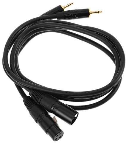 CAXUSD 2pcs Trs to Xlr Audio Cables Copper Transmission Male to Female Connectors for Microphones Synthesizers Studio and Stage Use