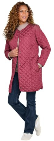 Amber Ladies Longline Lightly Quilted Collarless Popper Fastening Jacket