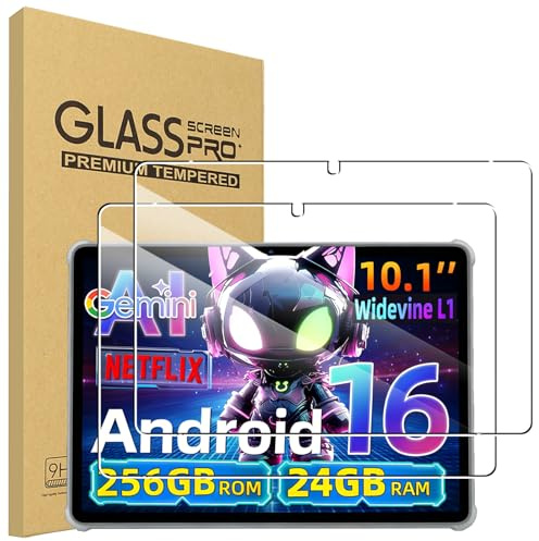CONAPIKA 2 Pack Screen Protector for VekfulPC T20/MUISOO MUIC1002/OYEFIT T10/VekfulPC Tablet 10.1 inch, HD Clear, 9H Hardness, Anti-Scratch, Shatterproof, No Bubbles Touch Sensitivity Anti-Fingerprint