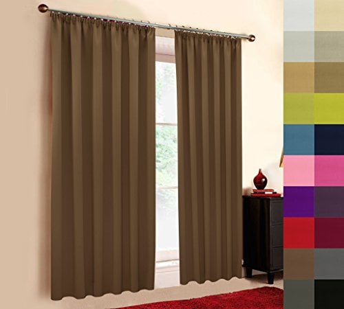 Sun World Verdunkelungsvorhang nach Maß, Gardinen nach Maß, Maßanfertigung, Vorhang nach Maß, Universalband, Faltenband, Braun (Höhe: 170cm x Breite: 145cm)
