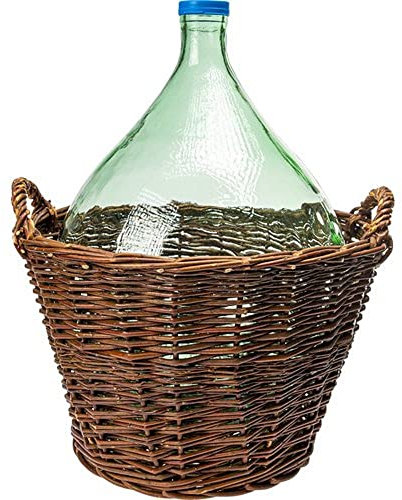 chomik Weinballon im Korb10 l/25 l Glasballon 10 l/25l+ 1 x Korkstopfen (10L)